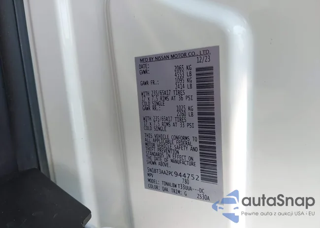 5N1BT3AA2PC944752: 42351709