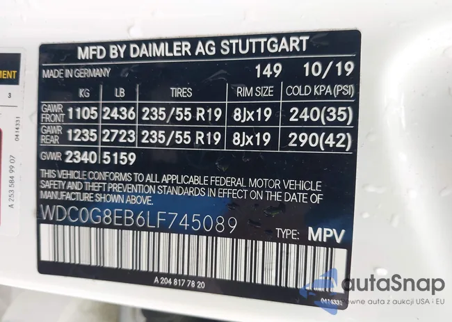 WDC0G8EB6LF745089: 42351713