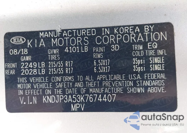 KNDJP3A53K7674407: 42350815