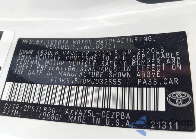 4T1K61BK8MU032555: 42350834