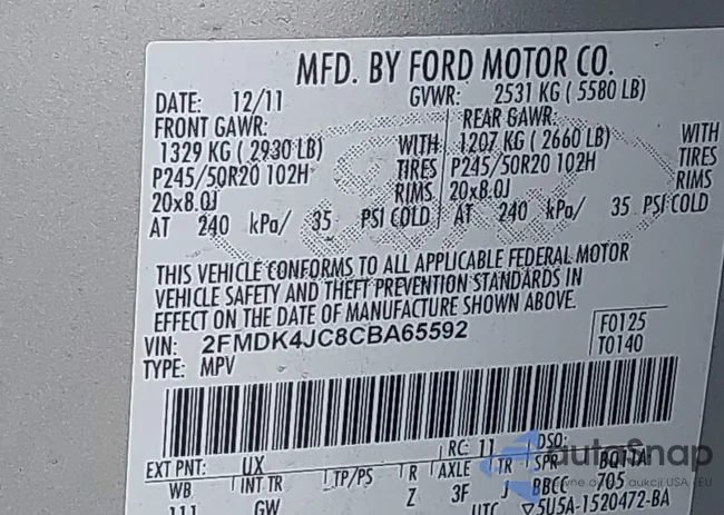 2FMDK4JC8CBA65592: 42350894