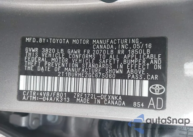 2T1BURHE2GC675060: 42351039