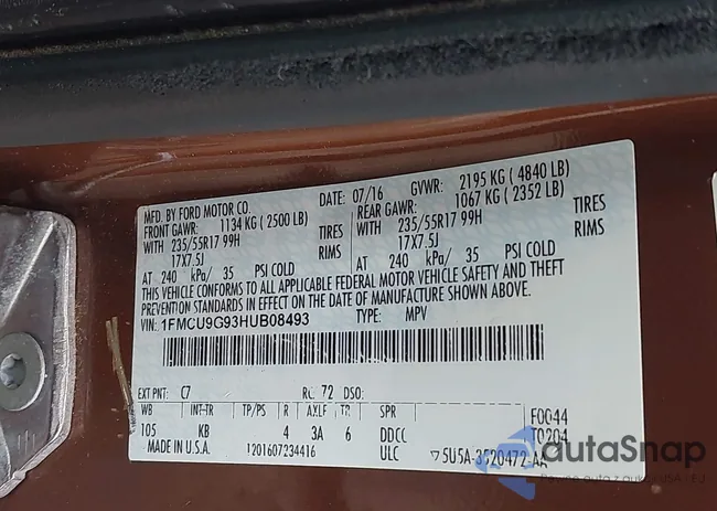 1FMCU9G93HUB08493: 42352182