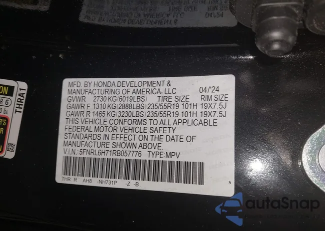 5FNRL6H71RB057776: 42352272