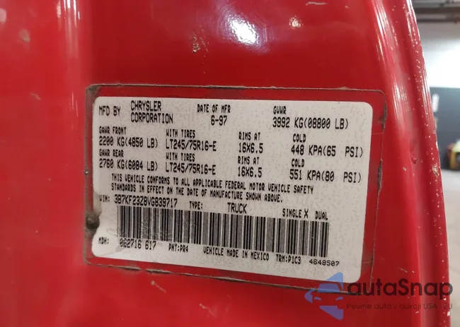 3B7KF23Z8VG839717: 42352314