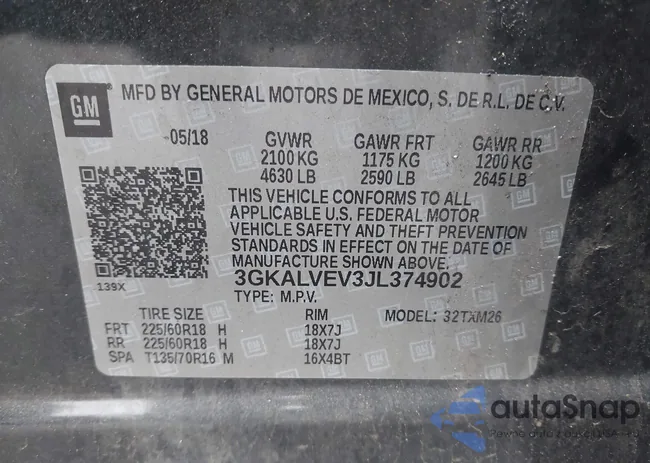 3GKALVEV3JL374902: 42352349