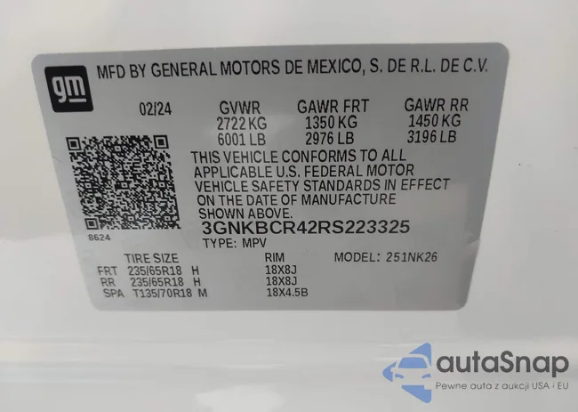 3GNKBCR42RS223325: 42352529