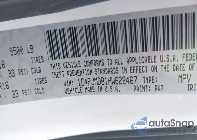 1C4PJMDB1HW622467: 42352566