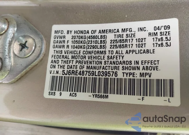 5J6RE48759L039576: 42351825