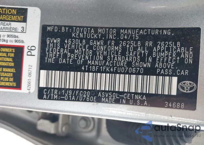 4T1BF1FK4FU070670: 42351831