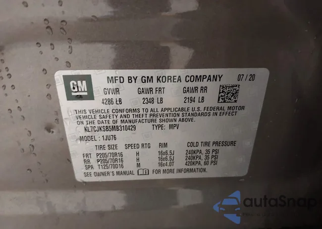 KL7CJKSB5MB310429: 42351903