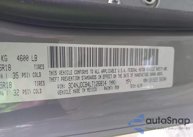 3C4NJDCB4LT126814: 42352025