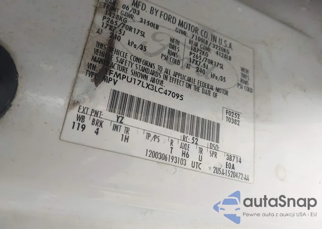 1FMPU17LX3LC47095: 42353184