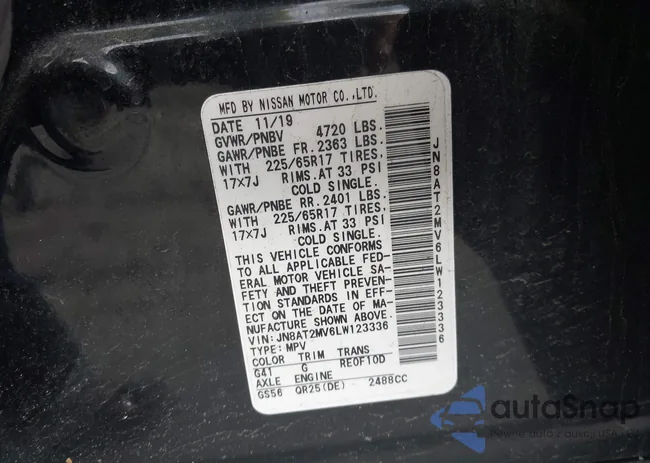 JN8AT2MV6LW123336: 42353251