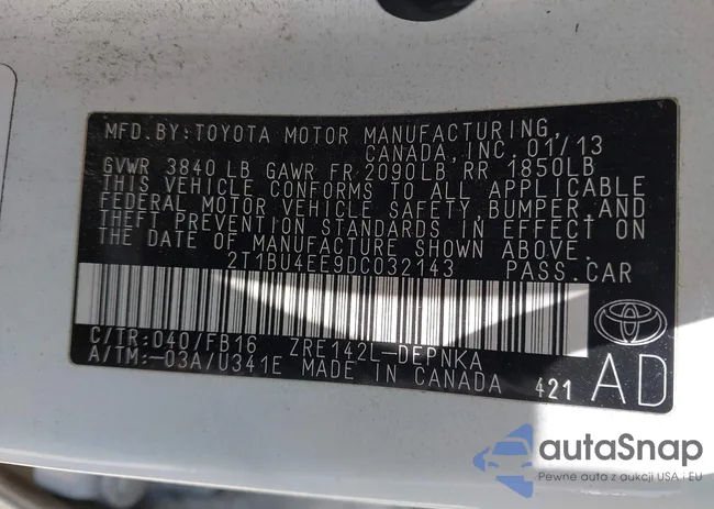 2T1BU4EE9DC032143: 42353483