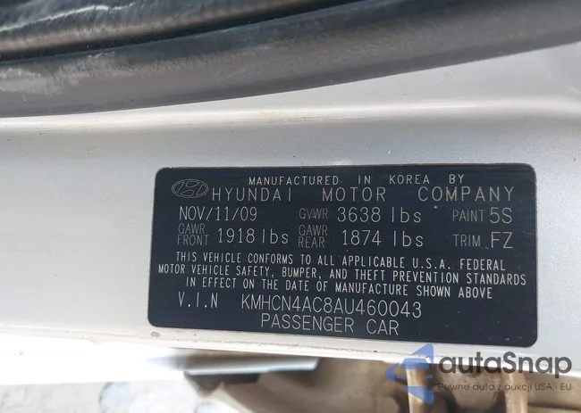 KMHCN4AC8AU460043: 42353548