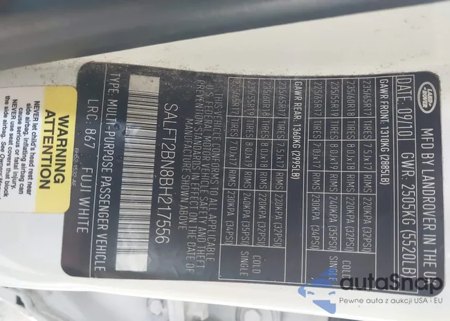 SALFT2BN8BH217556: 42353594