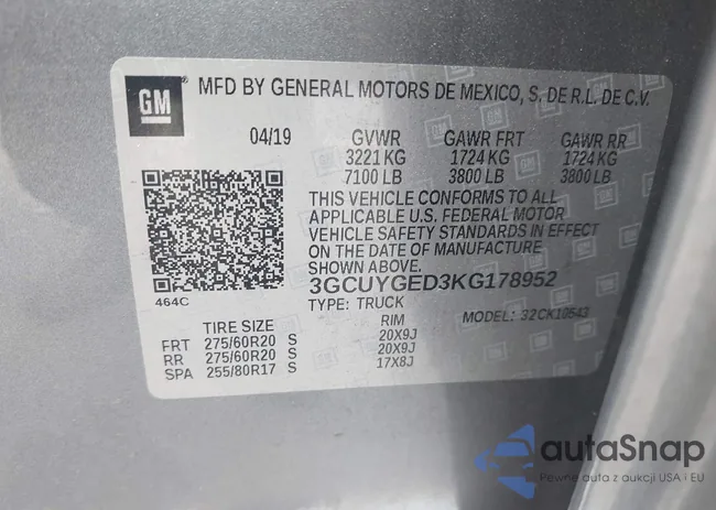 3GCUYGED3KG178952: 42353603