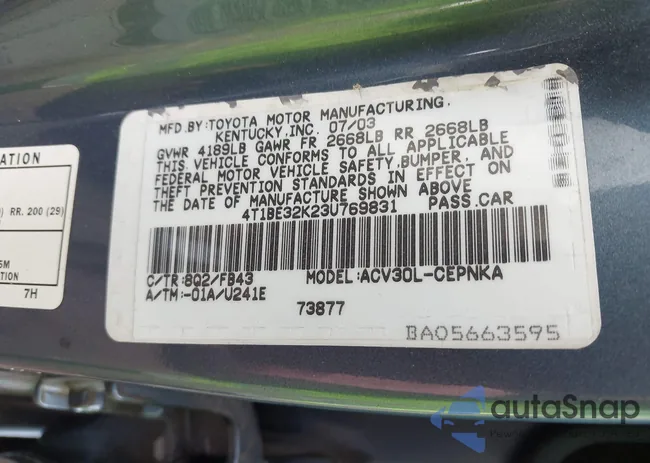 4T1BE32K23U769831: 42353610