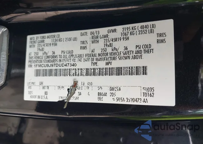 1FMCU9J97DUD47340: 42353621