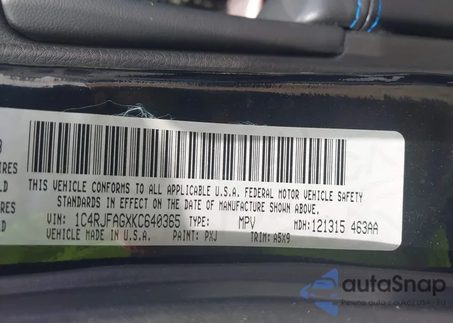 1C4RJFAGXKC640365: 42353648