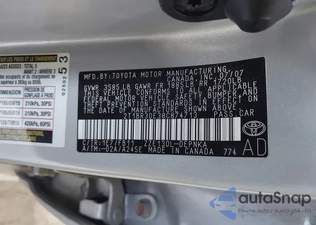 2T1BR30E38C874713: 42352724