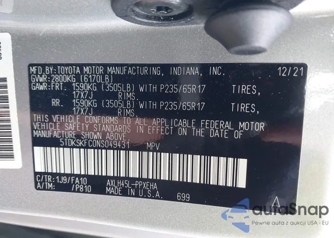 5TDKSKFC0NS049431: 42352767