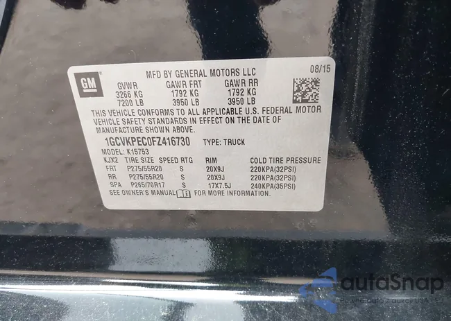 1GCVKPEC0FZ416730: 42352890