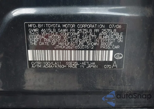 JTHCK262165007612: 42352908