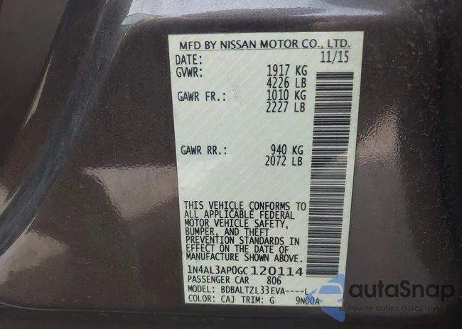 1N4AL3AP0GC120114: 42353014