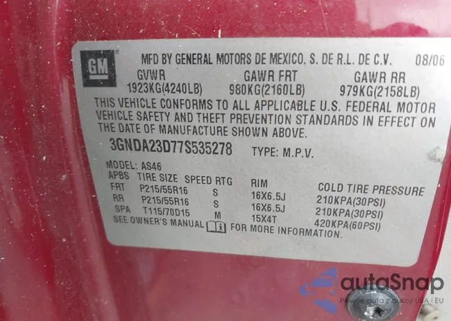 3GNDA23D77S535278: 42353095