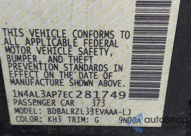 1N4AL3AP7EC281749: 42354141