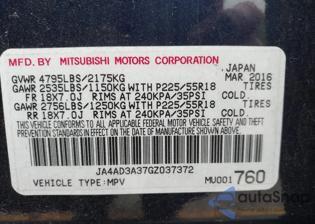 JA4AD3A37GZ037372: 42354232