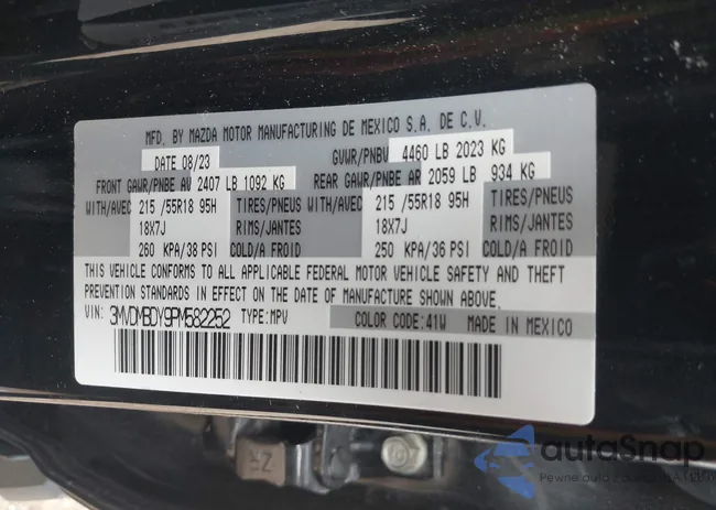 3MVDMBDY9PM582252: 42354330