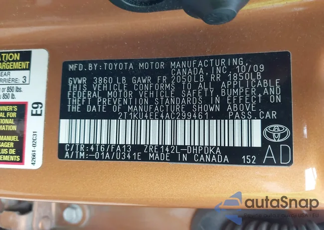 2T1KU4EE4AC299461: 42354358