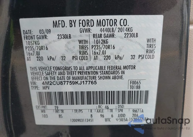 4M2CU87759KJ17765: 42354423