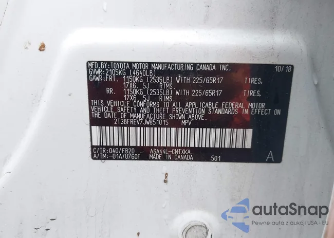 2T3BFREV7JW851015: 42354042