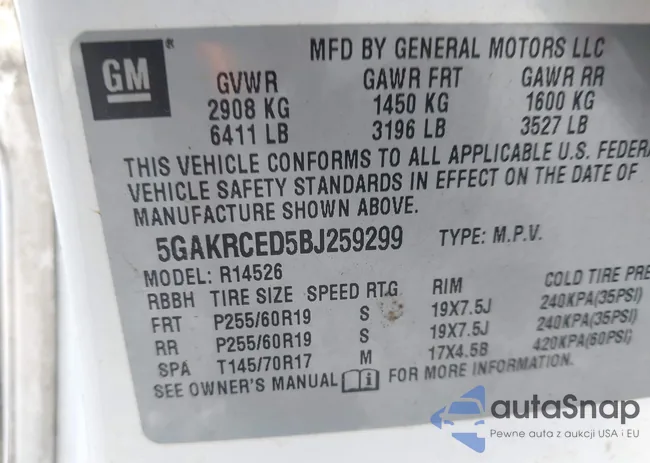 5GAKRCED5BJ259299: 42355147