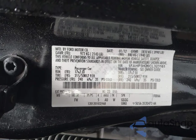 1FAHP3H26CL323161: 42355230