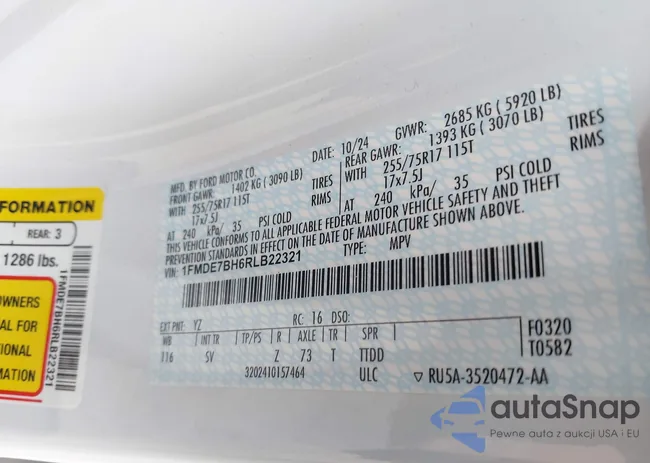 1FMDE7BH6RLB22321: 42355352