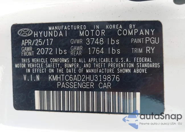 KMHTC6AD2HU319876: 42355434