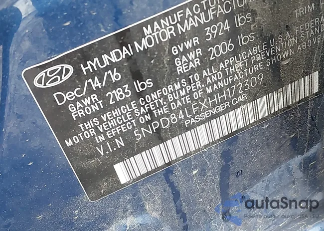 5NPD84LFXHH172309: 42355439