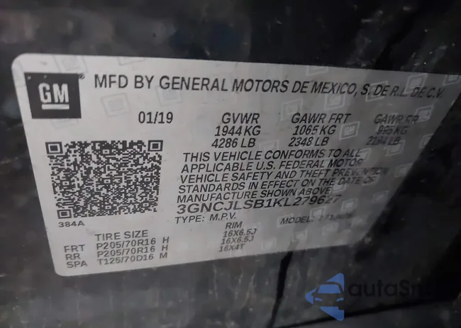 3GNCJLSB1KL279627: 42355587