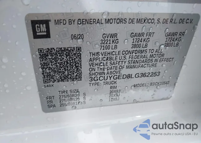 3GCUYGED8LG362253: 42355695