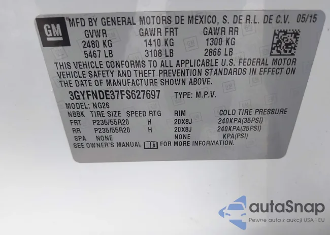 3GYFNDE37FS627697: 42354811