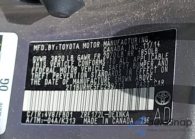 2T1BURHE5FC299713: 42354882