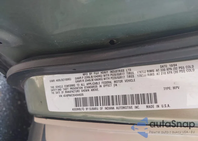 4S4BP86C354344535: 42354976