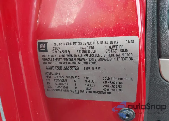 3GNDA23D18S638729: 42355022