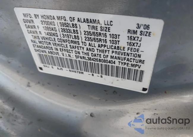 5FNRL38426B080404: 42356418