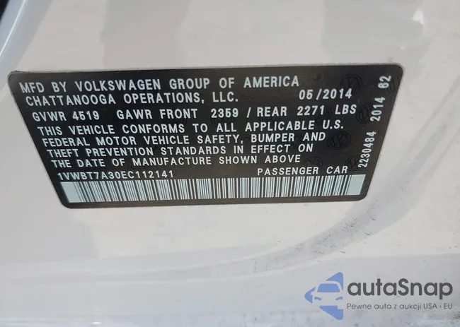 1VWBT7A30EC112141: 42356542